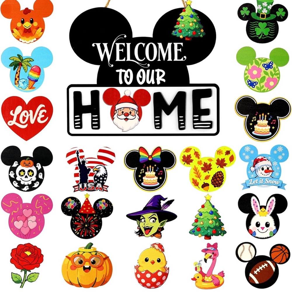 Disney Interchangeable Seasonal Welcome Sign